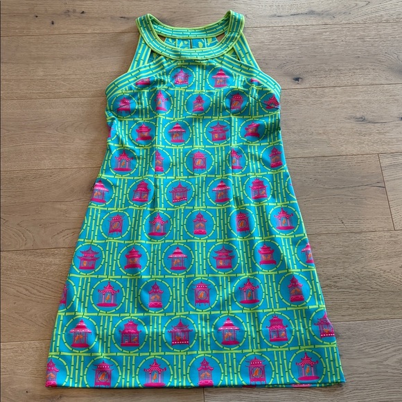 Gretchen Scott Designs Dresses & Skirts - Gretchen Scott Isoceles Caged Bird Dress Large Bird Palace Pagado Stretch